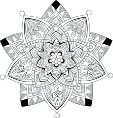 Fototapeta premium Vector floral ornament coloring book for antistress