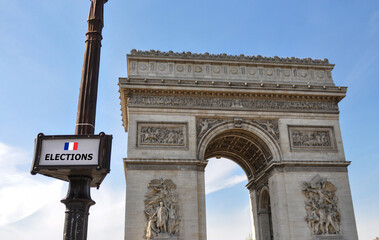 Paris on the presidential .election day - Arc de Triomphe