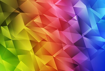 Light Multicolor vector template with crystals, triangles.