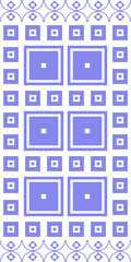 Fototapeta na wymiar Vertical pattern rug consisting of lavender white square shapes. Tile design. Tile design