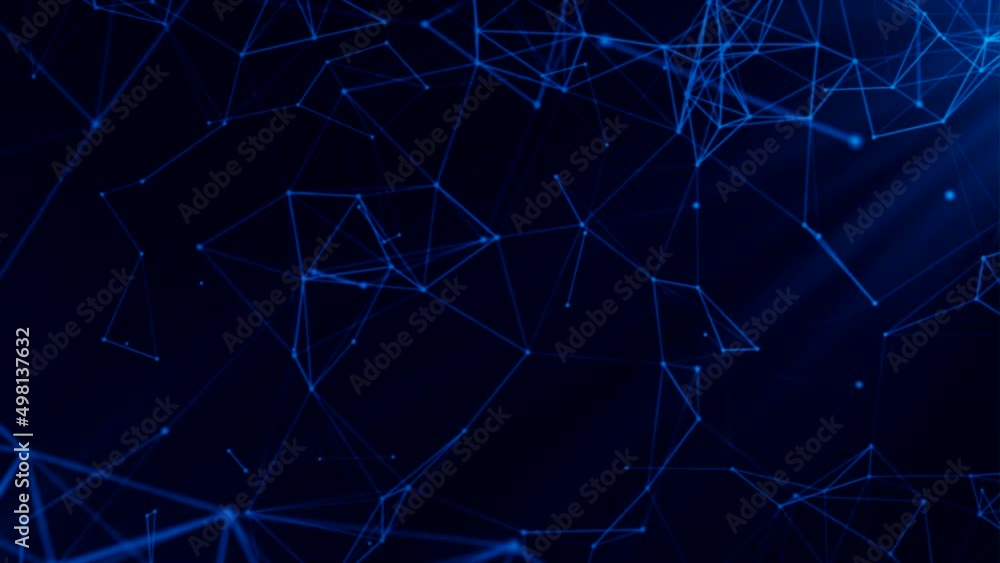 Aufkleber beautiful animation with moving chains in space. motion. flying chains of chemical bonds in computer