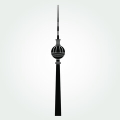 Berlin Television Tower icon. Fernsehturm Berlin. . Vector illustration - obrazy, fototapety, plakaty