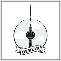 Berlin Television Tower,  symbols of Berlin. Vector illustration