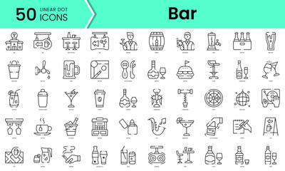 Set of bar icons. Line art style icons bundle. vector illustration