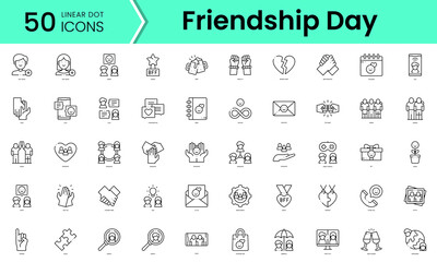 Fototapeta na wymiar Set of friendship icons. Line art style icons bundle. vector illustration