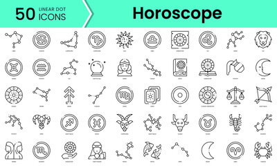 Set of horoscope icons. Line art style icons bundle. vector illustration