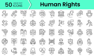Set of human rights icons. Line art style icons bundle. vector illustration