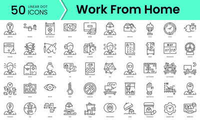 Naklejka na ściany i meble Set of workaholic icons. Line art style icons bundle. vector illustration