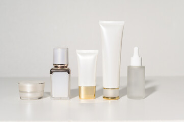 moisturizing cream bottle over white background studio, packing and skincare beauty concept