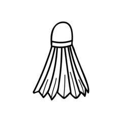 Doodle badminton shuttlecock icon in vector. Hand drawn badminton shuttlecock icon in vector. Badminton shuttlecock doodle illustration