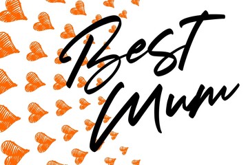 Happy Mother's Day Heart-Typocraphic illustration vector Calligraphy Background, celebration card,printable, ornaments celebrations, gift card invitation