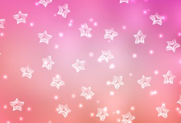 Light Pink vector pattern with christmas stars.