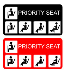 Simple Vector Set Sign, Priority at Public Transportation or Area
