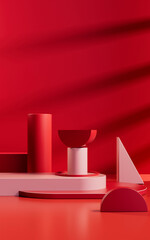 Creative drawing of 3D simulation scene product stand