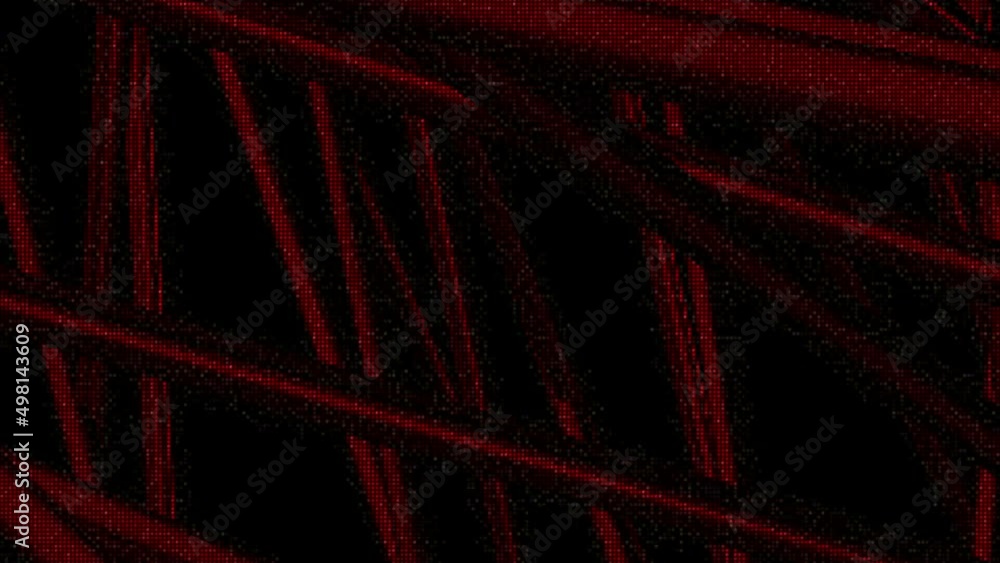 Poster black background.motion.bright red lines in 3d move up in abstraction.