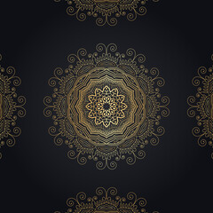 Golden mandala background design template.