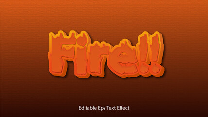 Fire 3d text effect design which can be used for social media post flyer banner poster in orange