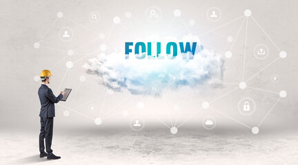 Engineer working on a social media concept