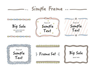 シンプルなかわいいフレーム-手描きの線画