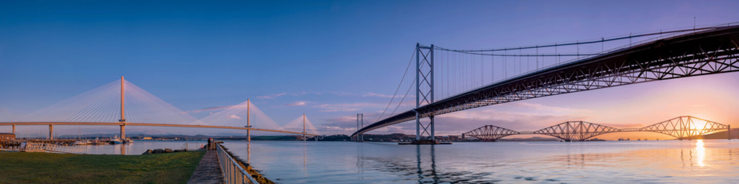 The Three Forth Bridges at Dawn