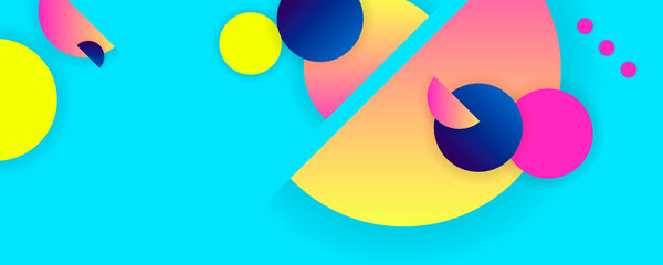Summer fresh design Abstract geometry New bright juicy summer abstract fluid creative banner, trendy bright neon colors with dynamic lines