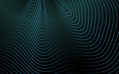 Blue ripples on the abstract background illustration surface. Vector explosion lines equalizer pattern circle shape isolated on black background concept of music, technology, science, digital