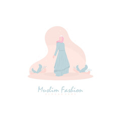 Muslim fashion flat design illustration