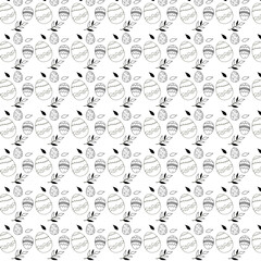 easter eggs black white pattern bachground