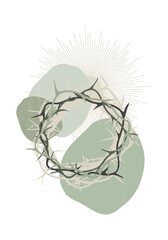  Easter crown of thorns boho minimalist printable wall art