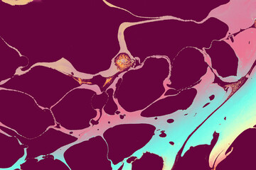 Abstract creative marble pattern texture. Traditional art of Ebru marbling