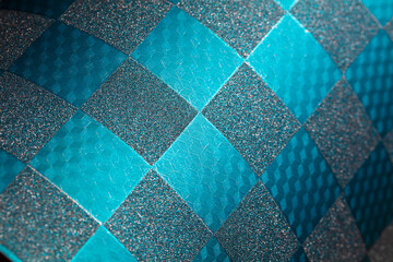 turquoise glossy checkered textured background