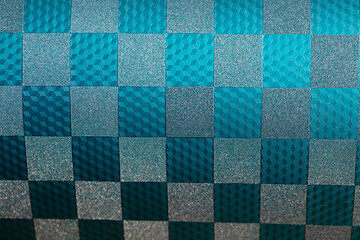 turquoise glossy checkered textured background