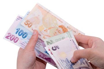 Various Turkish Currency Lira Banknotes. Turksh Lira banknotes of various color, pattern and value...