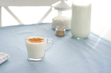 Traditional Turkish hot beverage salep or Sahlep.