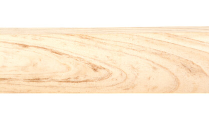 Wooden bar isolated on a white background, front view. wooden block board Pine wooden beam.