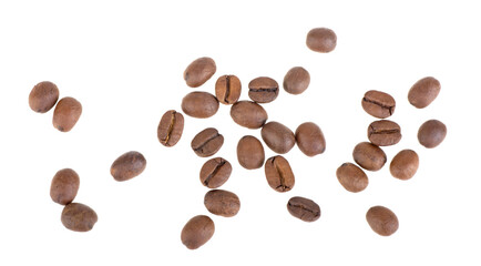Naklejka premium coffee grains isolated on white background
