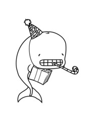 Comic Geburtstag Wal 