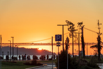 Fototapeta na wymiar Sunset on the Streets of Old Lisbon. Portugal