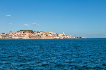 Panoramic View Lisbon Skyline Seen
