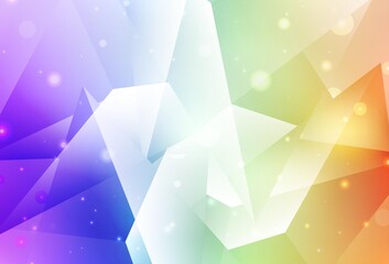 Light Multicolor vector template with crystals, triangles.