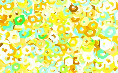 Light Multicolor vector background with set of hexagons.