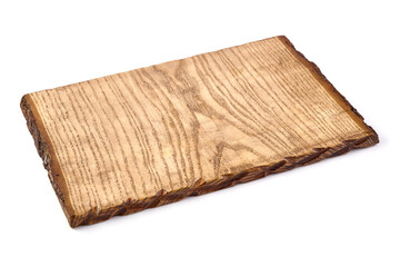 Vintage cutting board, isolated on white background.