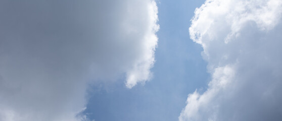 Naklejka na ściany i meble blue sky with white and gray clouds