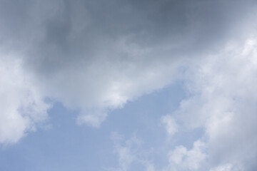 blue sky with white and gray clouds