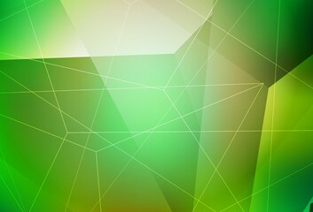 Light Green, Yellow vector template with crystals, triangles.