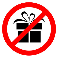 Wrapped gift is prohibited, Wrapped gift is restricted, not allowed
