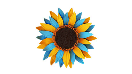 The sunflower is a symbol of Ukraine. Gold Sunflower on the white ackground