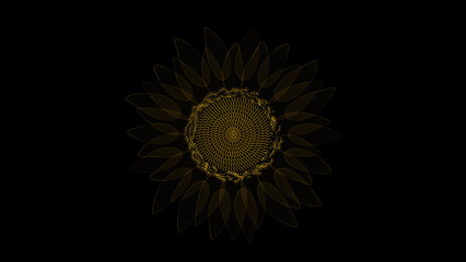 Digital web colourful mandala-like flower