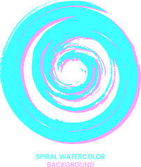 Watercolor spiral background, vector watercolor background