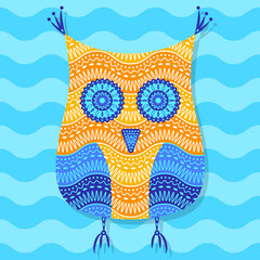Abstract owl mandala decorative design